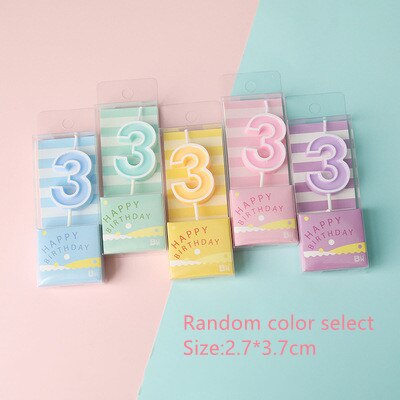 Wedding Multiple Colour Numbers 0-9 Birthday Candles Cake Topper Insert Birthday Party Dessert Table Candle Ornaments: 3