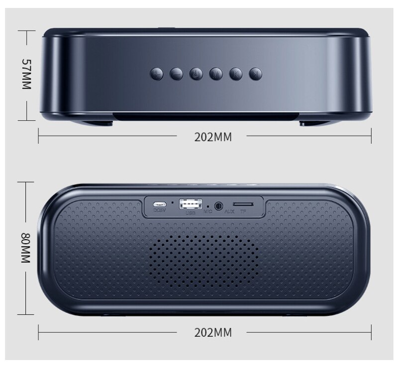 Alarm Clocks Wireless Bluetooth Speakers Bass Stereo LED Display Support TF Card AUX USB Smart Alarm Atmosphere Light Portable