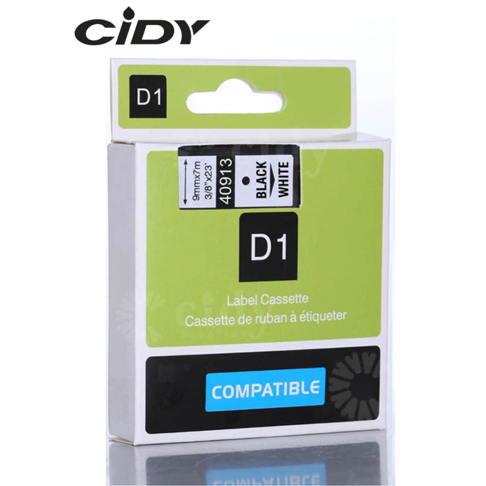 CIDY Multicolor 40913 40918 40910 9mm black on white label tape Compatible Dymo D1 manager 45013 FOR DYMO LM160 LM280 DYMO PNP