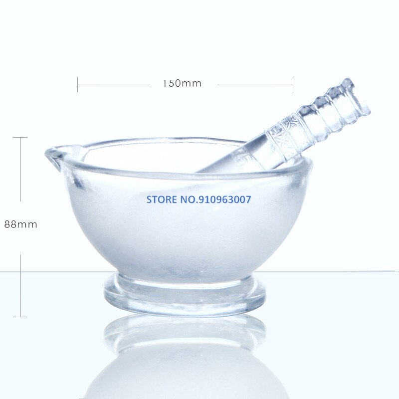 Mortier en verre avec pilon, 1 pièce, équipement de laboratoire chimique