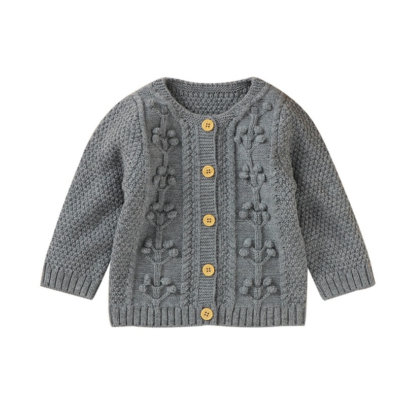 WEIXINBUY NewBorn Baby Coat Boys Girls Cardigan Autumn Spring Knitted Sweater Children Long Sleeves Sweater Outwear