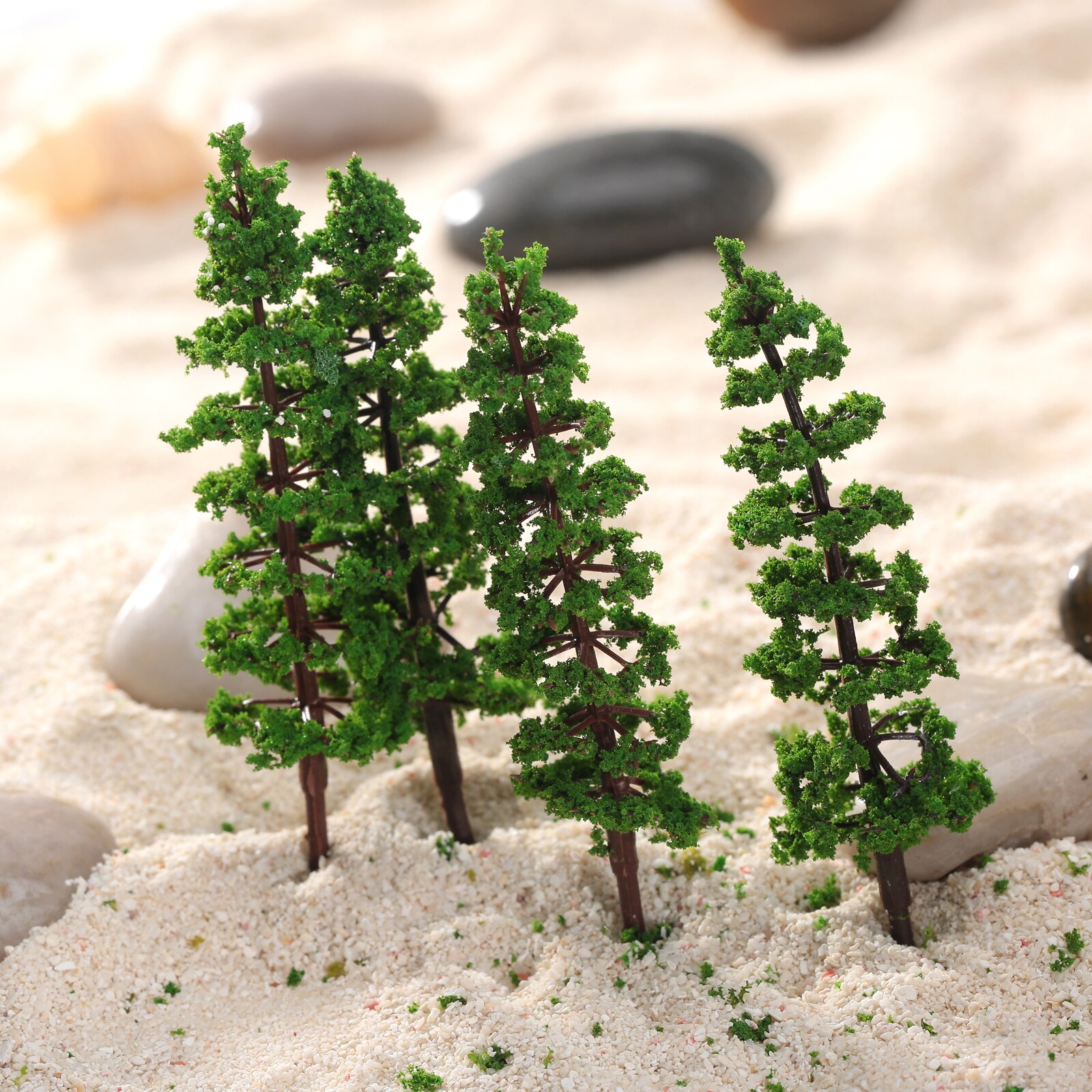 10pcs/set Green Pine Trees 9cm Model Street Park Railway Landscape Scenery Layout Toys Festive Party Decor Scale 1:100 - 1:150
