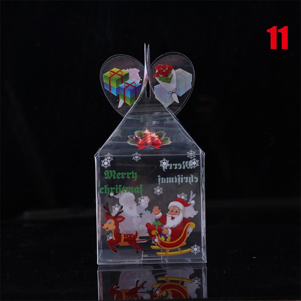 1 Pza PVC caja de dulces transparente muñeco de nieve alce Reno manzana cajas Navidad decoración embalaje suministros para fiestas