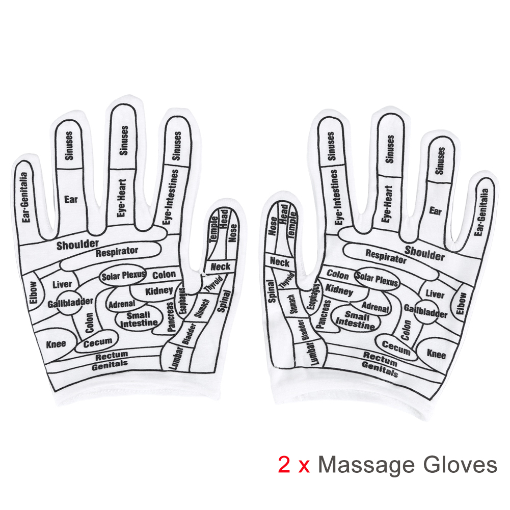 Fuß massage Akupressur Socken Akupunktur handschuhe Hand Füße Reflex zonen massage Socken Englisch Illustration Akupunktur Werkzeuge mit Massage stab: Blau