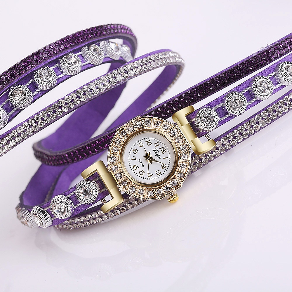 Women Casual Analog Quartz Women Rhinestone Watch Bracelet Watch DP & #D