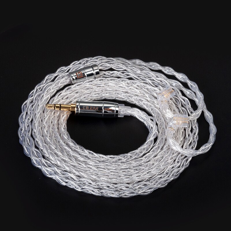 AK KBEAR-Limpid Pro 4N 8 Cores Upgrade Pure Silver Flagship Cable 2 Pin/ MMCX/ TFZ/ QDC In-ear Earphones Cable for KZ ASX BL01: QDC3.5