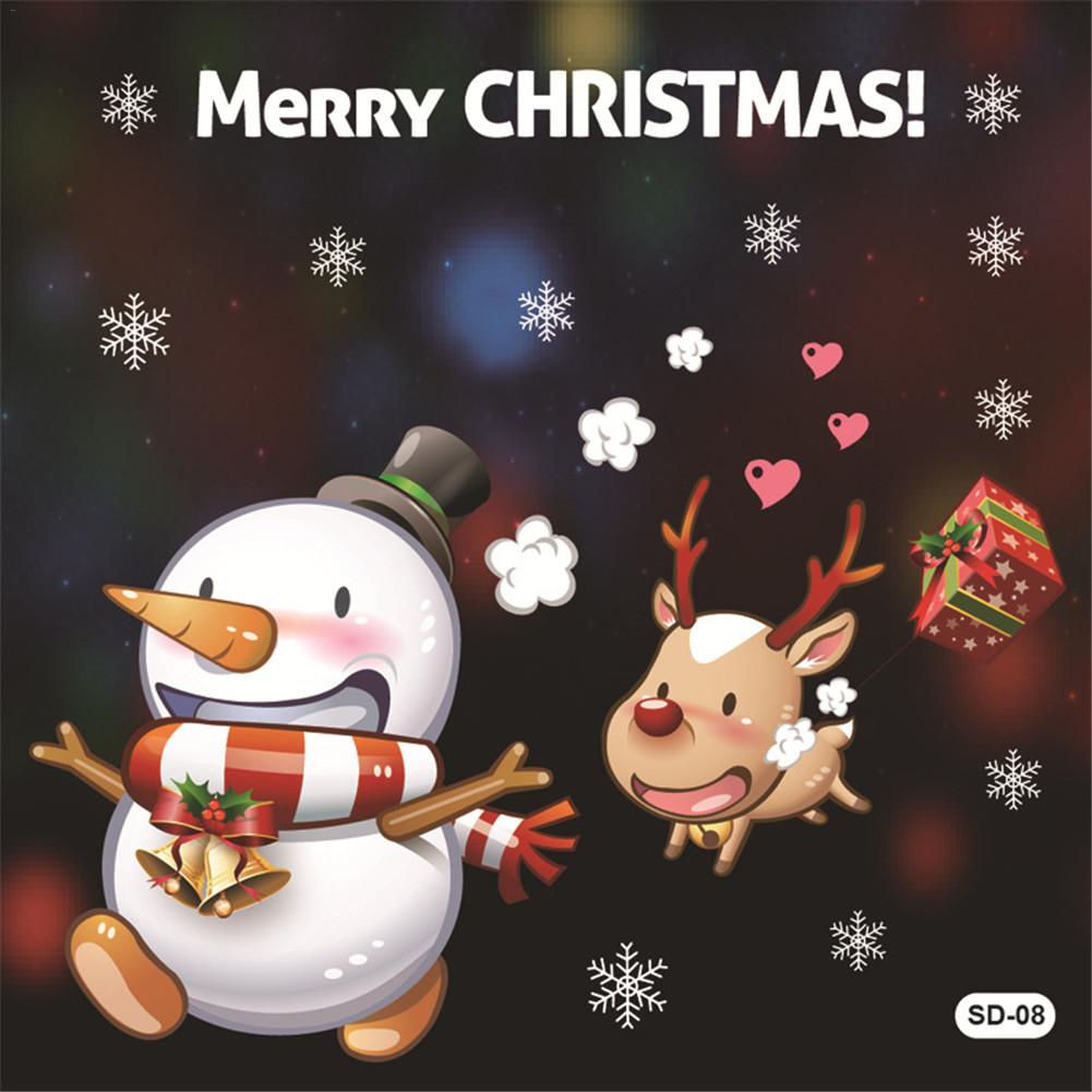 ON Christmas Window Stickers Waterproof Decorative Stickers Various Patterns Home Decoration: White