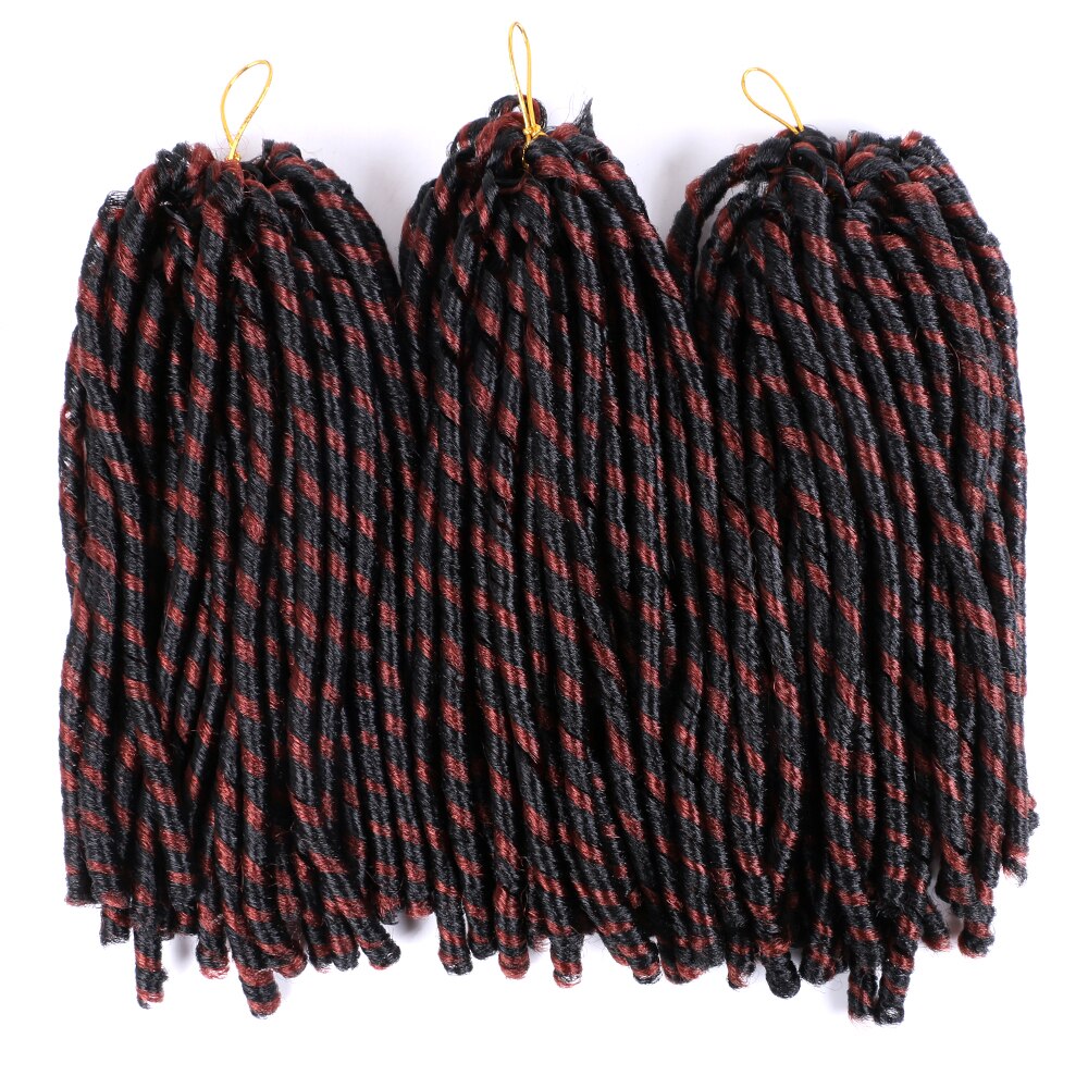 Afrika pige soft locs dreadlocks hæklet fletninger 14 inches syntetisk fletning hår 30 rødder hæklet hår extensions til kvinder: T350