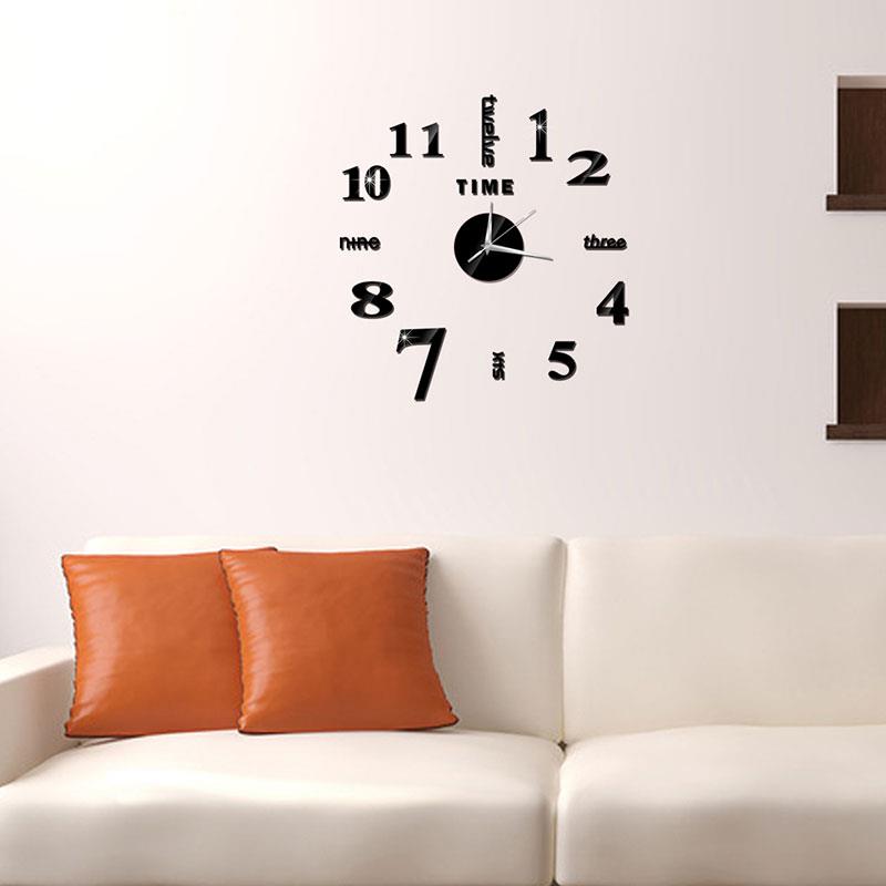 Reloj de pared con espejo acrílico, adhesivo autoadhesivo para pared Diy, 4 colores, adhesivos de pared para dormitorio a la