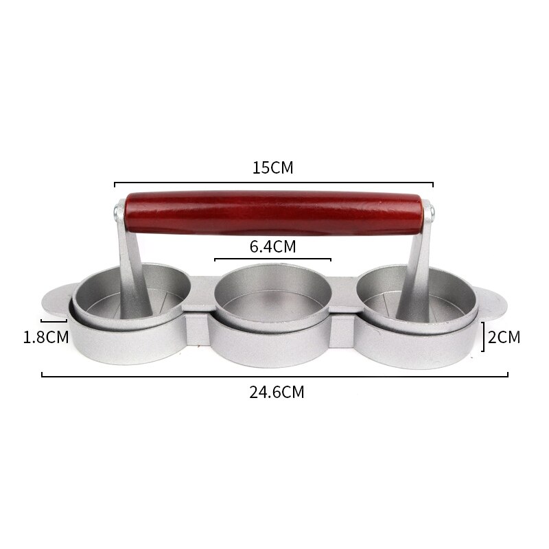 Mini Hamburger Presses antiadhésive 3 fentes petites galettes de Hamburger presse Triple boeuf Burger Maker moule Machine viande cuisine