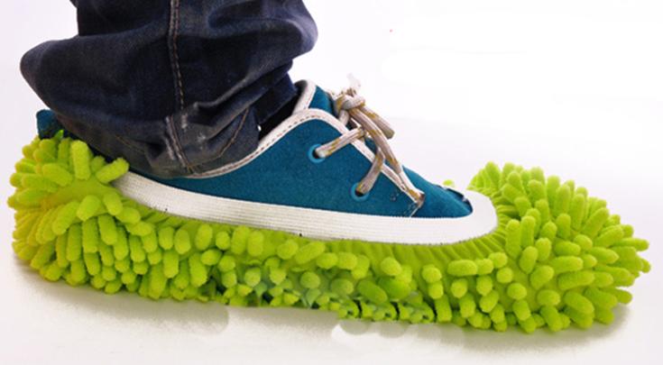 1 PC polvo limpiador de pastoreo zapatillas casa Baño mopa para limpiar el piso ropa Pantufla de limpieza de microfibra funda para zapatos para perezosos