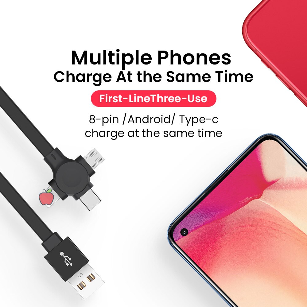 4in1 Versenkbare USB Typ C Mikro USB Energie Ladekabel Für iPhone 12 11 Profi Mit Telefon Stehen 3in1 2in1 ladegerät Datenkabel