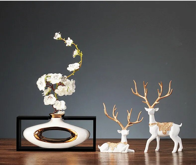 Florero de cerámica de estilo chino, marco de madera Retro calado, arreglo floral moderno para el hogar, jarrones de decoración