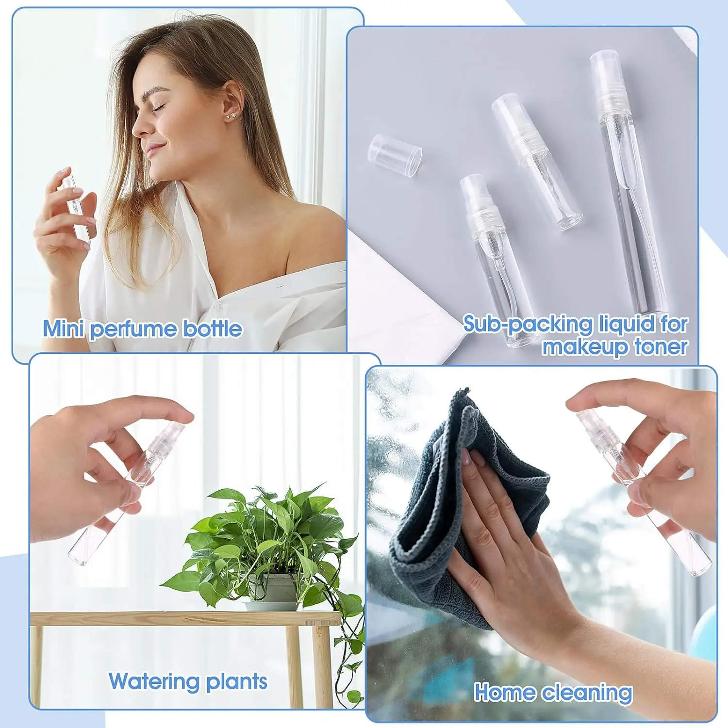 20pcs 2ml - 10ml Sample Refillable Perfume Bottle Empty Mini Spray Bottle Perfume Bottles glass Atomizer Container