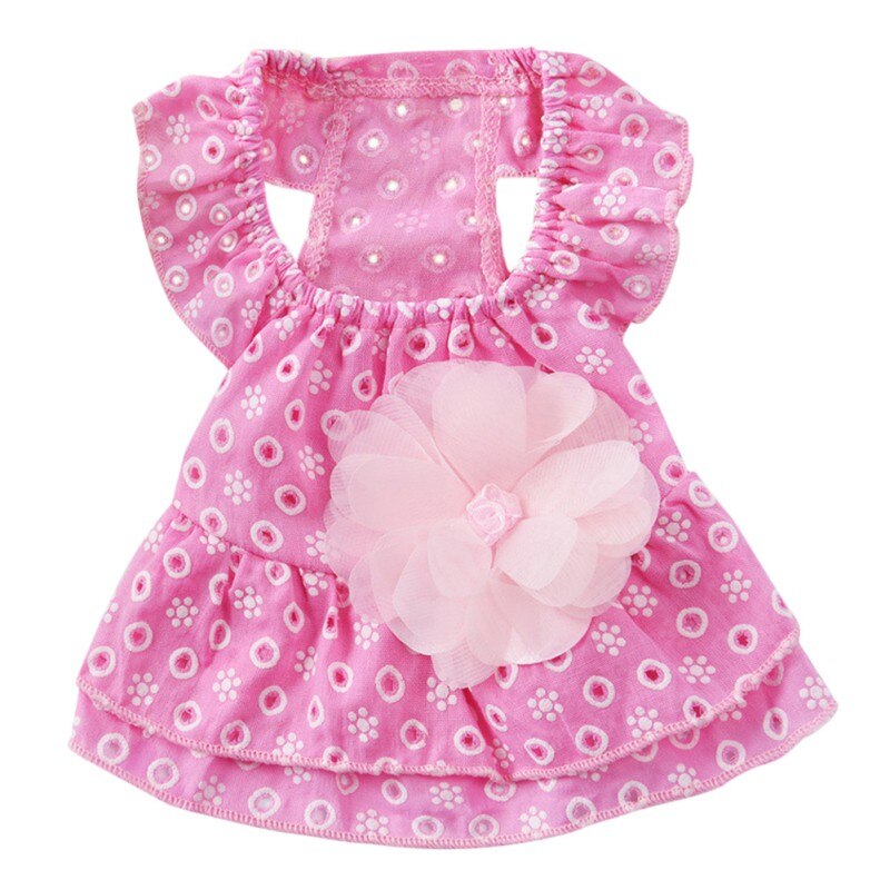 Ropa para mascotas primavera pequeño perro falda delgada sección romántica onda punto gasa falda verano perro encaje princesa vestido: P / S