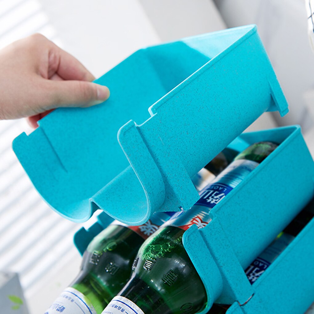 Køleskab skuffe drikkevare opbevaringsboks dåse dispenser dåser anti-fald opbevaring rack glas øl flaske rack stabelbar drikke holder