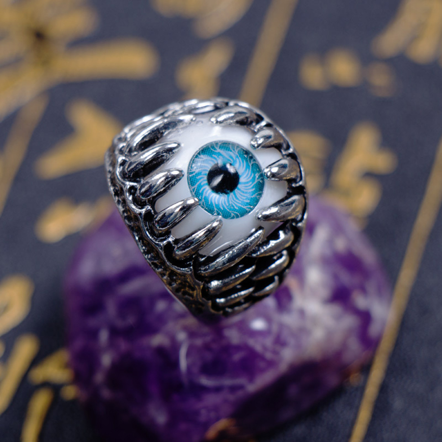 Anillos con forma de ojo de diablo para hombres y mujeres, anillo de ojo de Diablo, Punk, Hip Hop, Rock, Retro