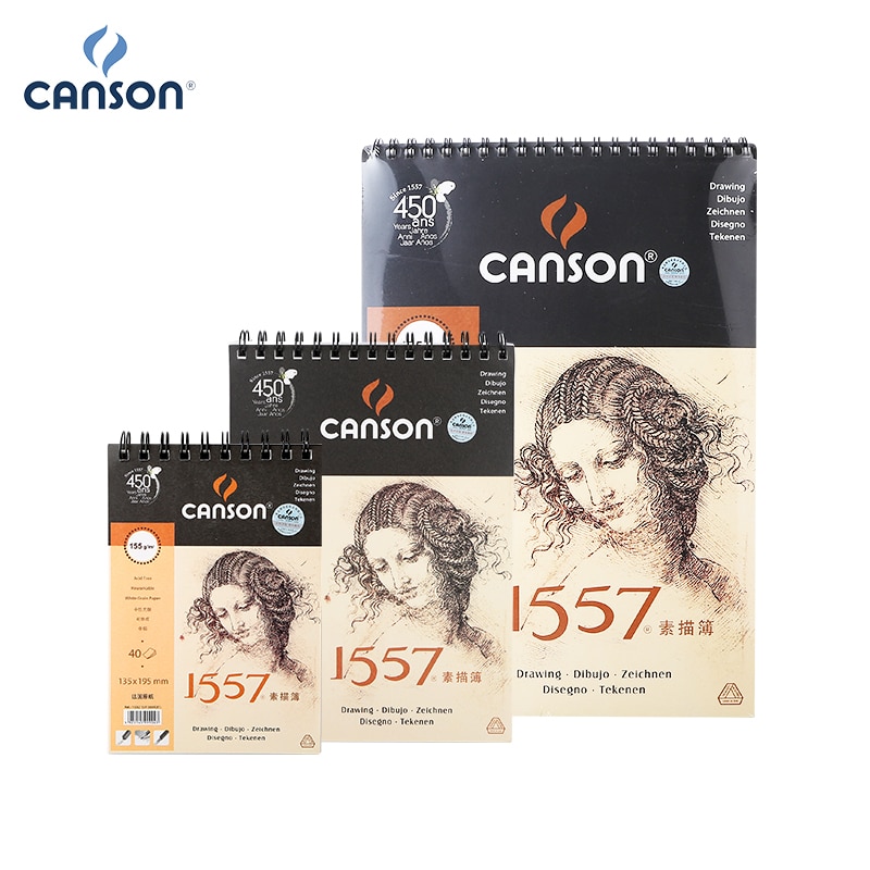 Canson 1557 skitse tegneblok malepapir bog 16k 8k håndmalet graffiti bullet journal 40 ark 180g