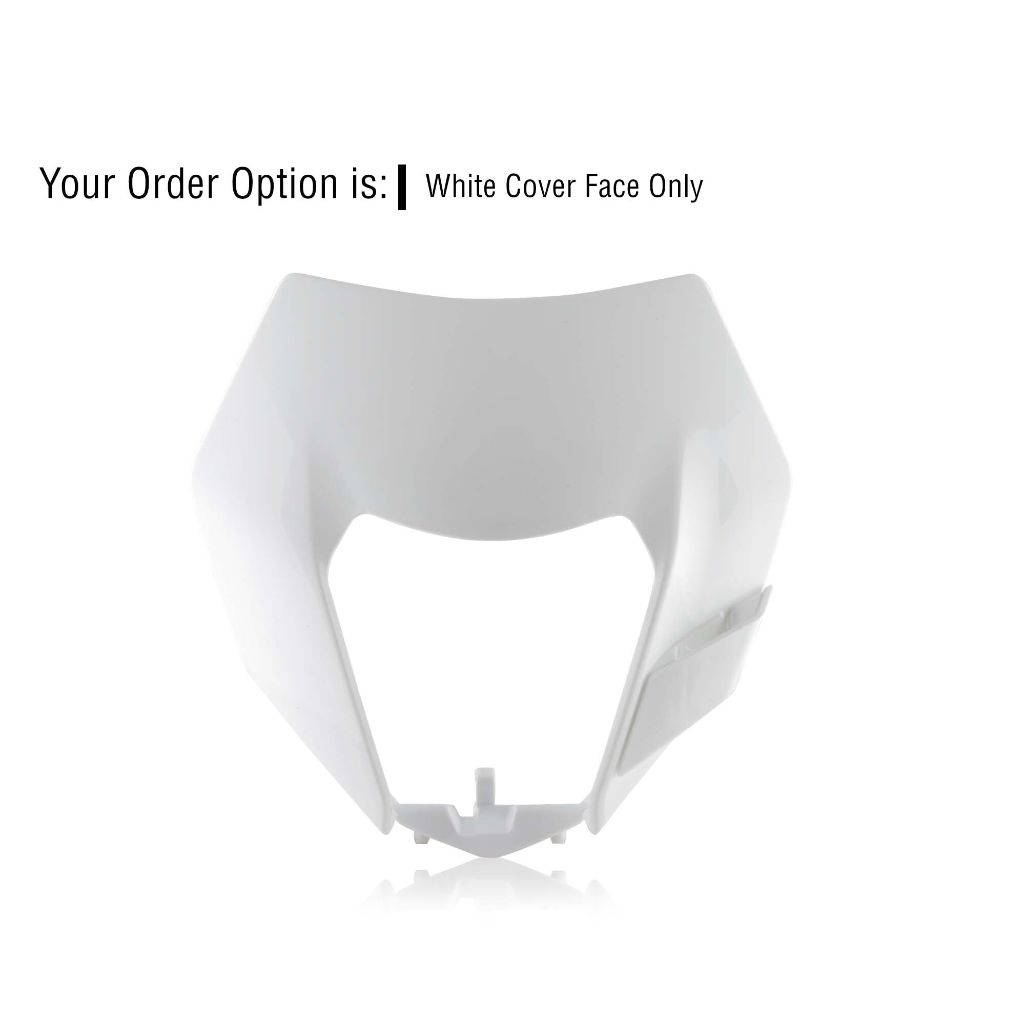 Motorrad LED Scheinwerfer Vorne Lampe Maske Beleuchtung Scheinwerfer Für KTM SXF EXC XCF XCW SMR 125 250 350 450 500 530 sechs Schild MX Enduro: Weiß Startseite Gesicht