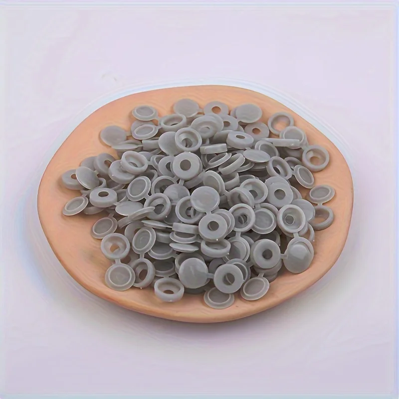 50 stks/zak Praktische Scharnierende Plastic Schroef Vouw Snap Beschermkap Knop Moeren Cover Bouten Beschermen Meubels Decor: Light Grey