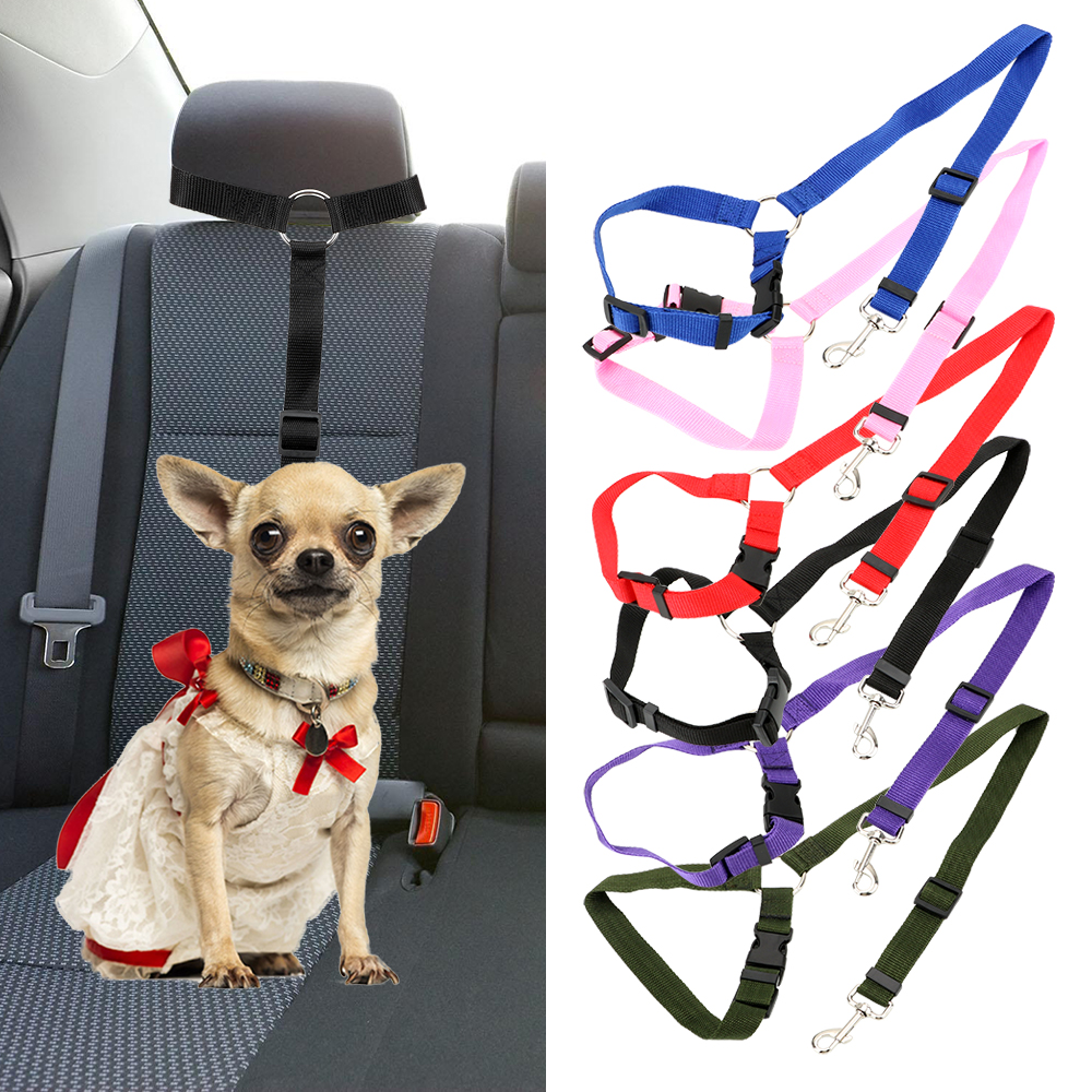 Verstelbare Veiligheid Leads Clip Auto Gordel Harness Pet Seat Belt Pet Hond Kat Autogordel Nylon Stof