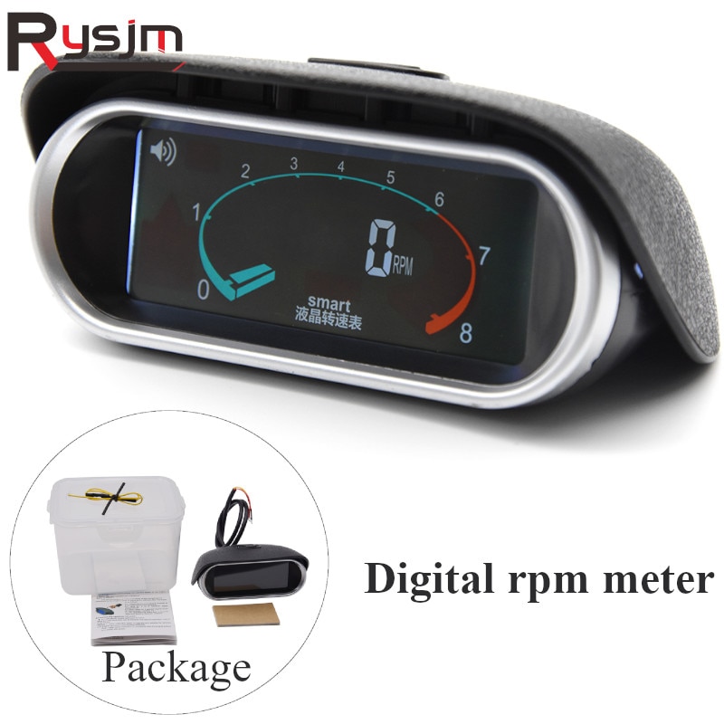 Bil lcd turteller digital motor turtallsmåler bil lastebil turtall timeteller 50-9999 rpm 12/24v med brukerveiledning