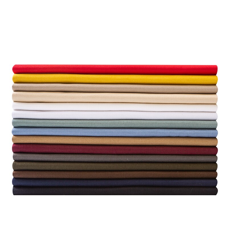 Pantalones de tela de sarga de Color sólido con tarjeta de hilo de algodón puro de 150cm * 50cm, gabardina, ropa, Camisa de algodón lavada, tela gruesa