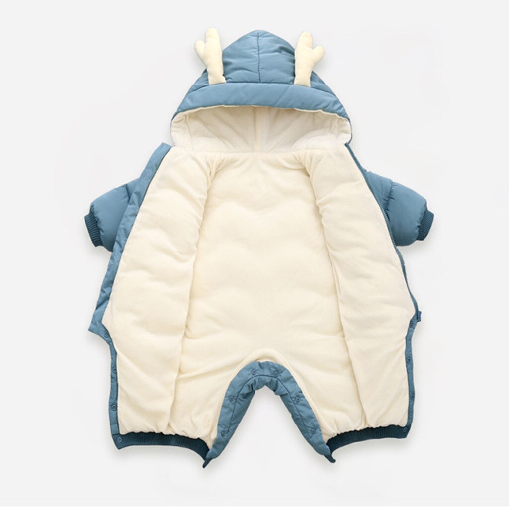 Cartoon cerf bébé fille hiver manteau épais vêtements à capuche bébé garçons veste -né combinaison barboteuse vêtements coupe-vent