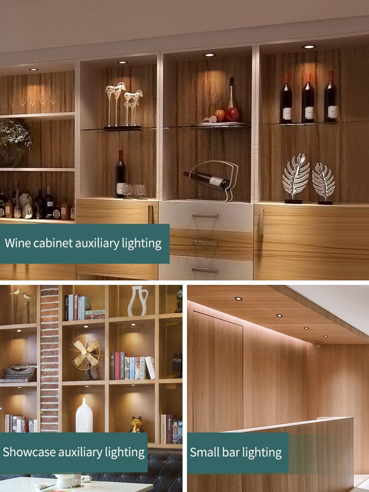 Spot ultratunn 12v- taks fönster display vinbänk ytmonterad panellampa inbyggd led mini spotlight 3w downlight