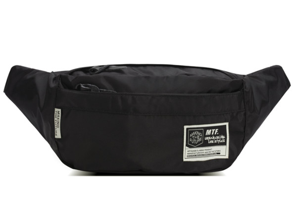 Solide concis unisexe sacs de poitrine tendances de rue unique sac de messager Oxford étanche voyage sac à bandoulière hommes Daypacks 4 couleurs: Black