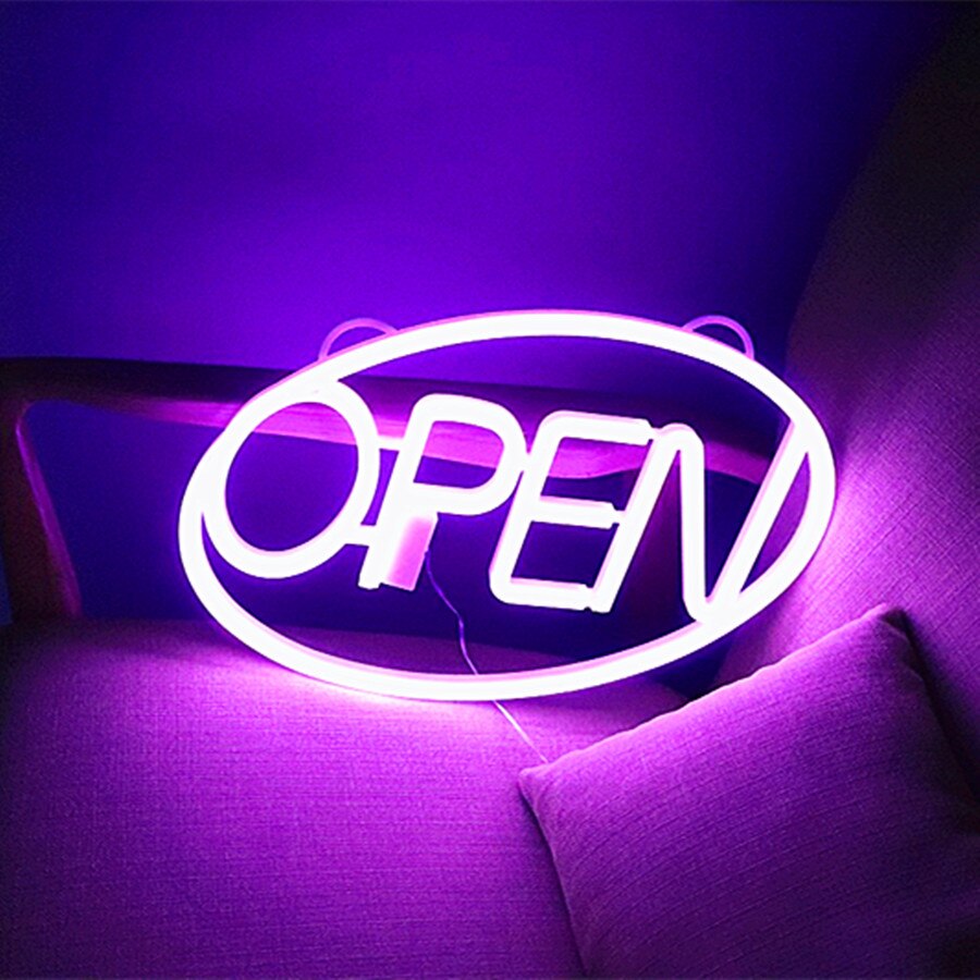 42*26.8cm öppna neonskyltar ultra ljusa öppna bokstäver neon led lampa restaurang bar heminredning usb/batteridriven ljus 7 färg