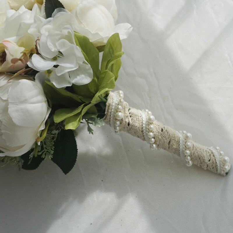Waterval Zijde Pioen Bruiloft Bloemen Boeket Voor Bruidsboeketten Vintage Ivoor Roze Kunstbloemen Mariage Bruid Boeket