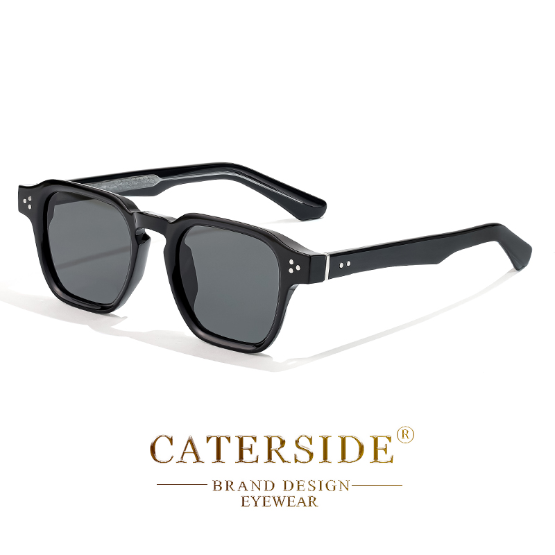 Caterside clássico quadrado óculos de sol masculino núcleo inserção templo marca luxo óculos de sol feminino viagem praia festa festival presentes: vermelho-escuro