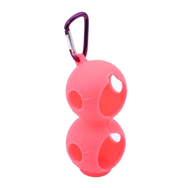 Outdoor Portable Mini Golf Bag 2 Balls Holder Mini Waist Bag Sports Tool Pack Balls Golf Silicone Case Golf Balls Case: pink