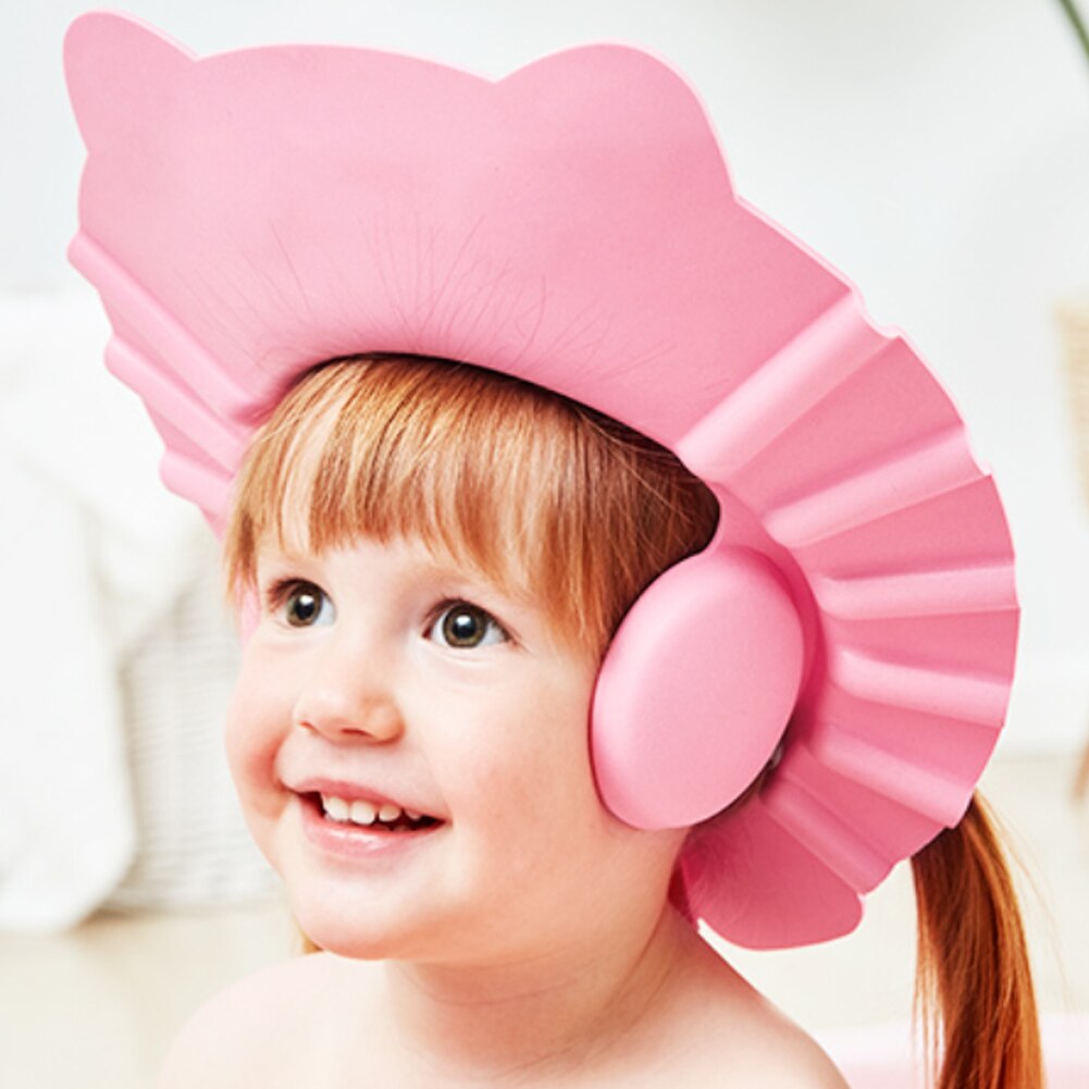 Bonnet de bain capote de sécurité shampooing chapeau réglable bébé douche protéger les yeux imperméable à l'eau lavage des cheveux bouclier shampooing