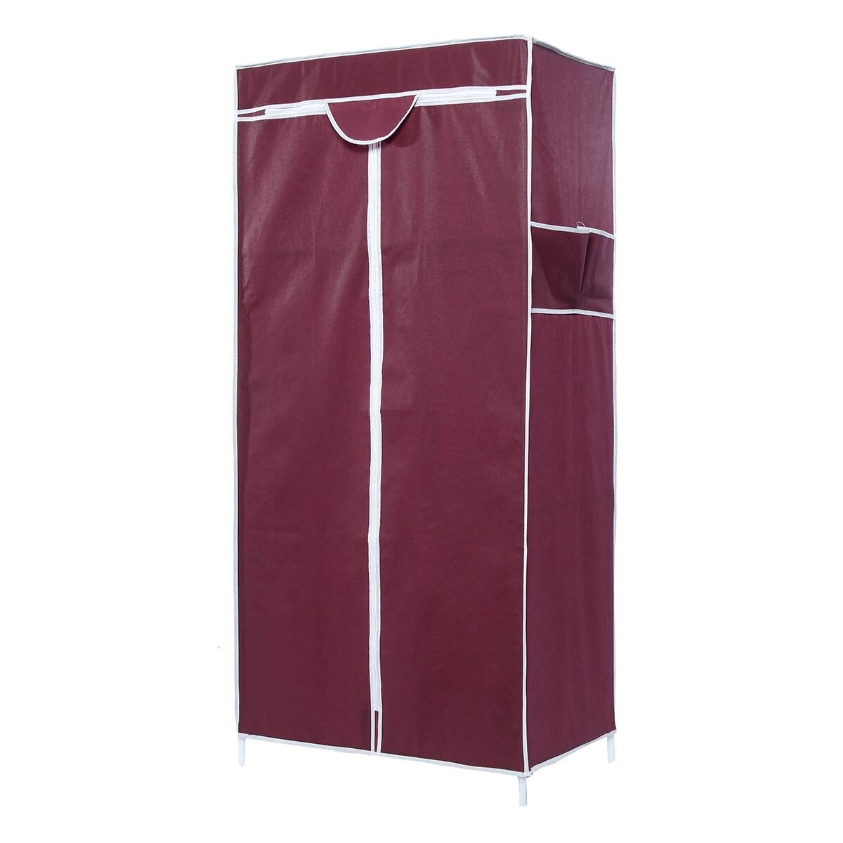 Non-woven tyg garderob stål individuell garderob tyg garderober hylla kläder hylla sovrum förvaring arrangör sovrumsmöbler: 1t
