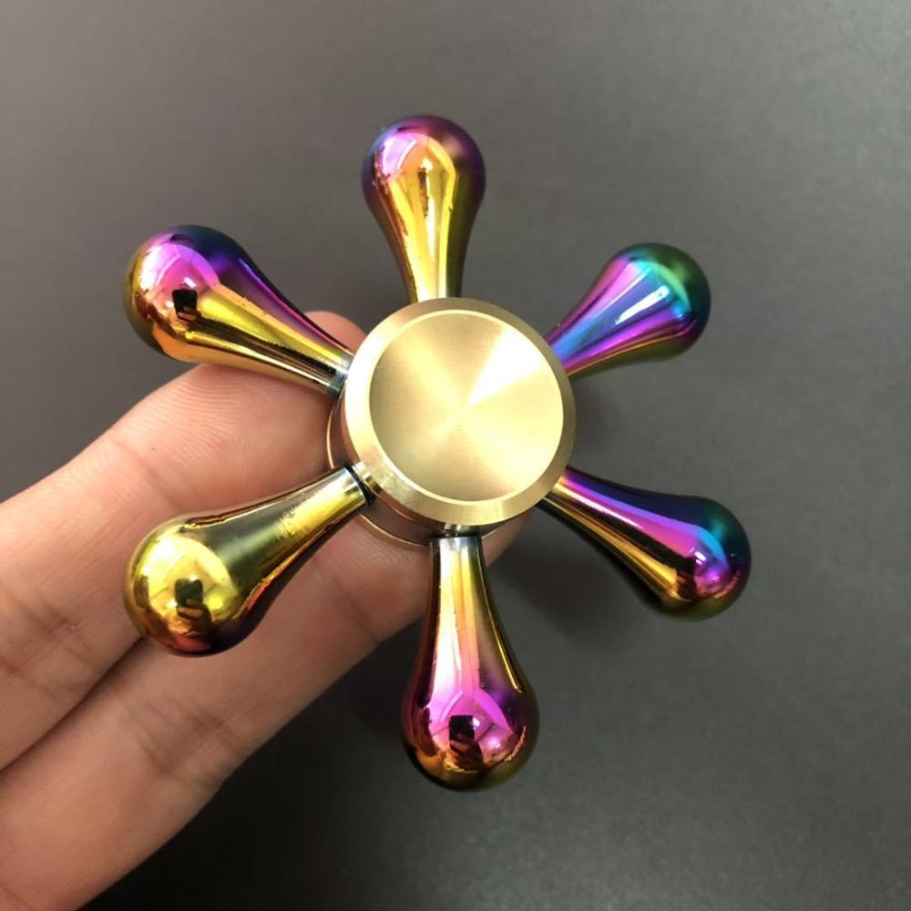 Copper Hand Spinner Fidget Metal Bearing Edc Finger Electroplate Hybrid Aluminum Alloy Metal Fidget Children Relieve Stress: 10