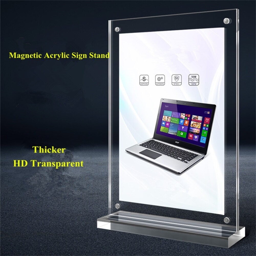 100*150Mm Dubbelzijdig Clear Acryl Menu Papier Houder Stand Plastic Tafel Teken Kaarthouder Desktop Bericht Poster display Stand