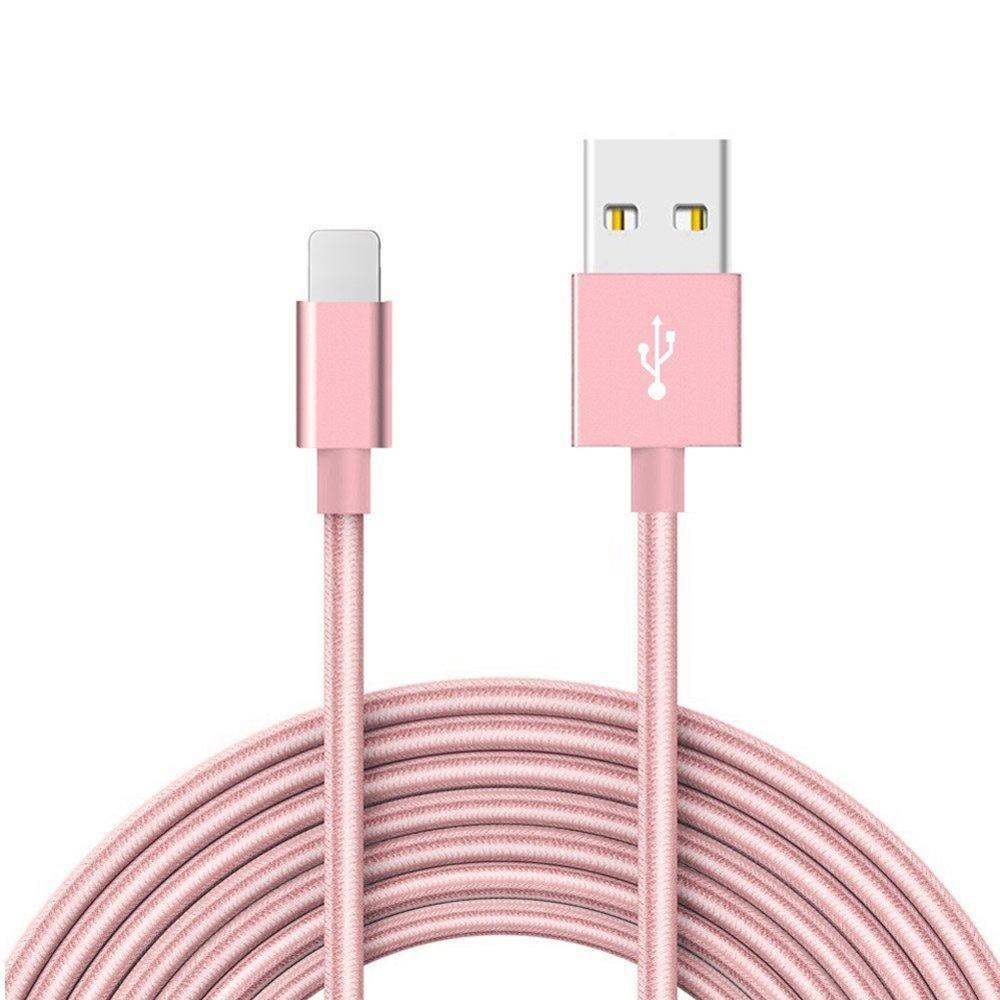 1m Data USB Charger Cable For iPhone 6s 6 s 7 8 Plus 11 Pro Xs Max XR X 5s iPad Fast Charging Origin Long Wire Cord: 1m Rose