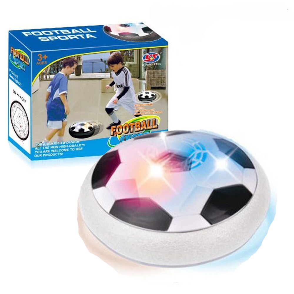 Factory verkoop LED Licht Knippert Zweven Air Power Voetbal Bal Voetbal Speelgoed Disc Zweefvliegen Game Speelgoed Kid Chidren: 15cm white