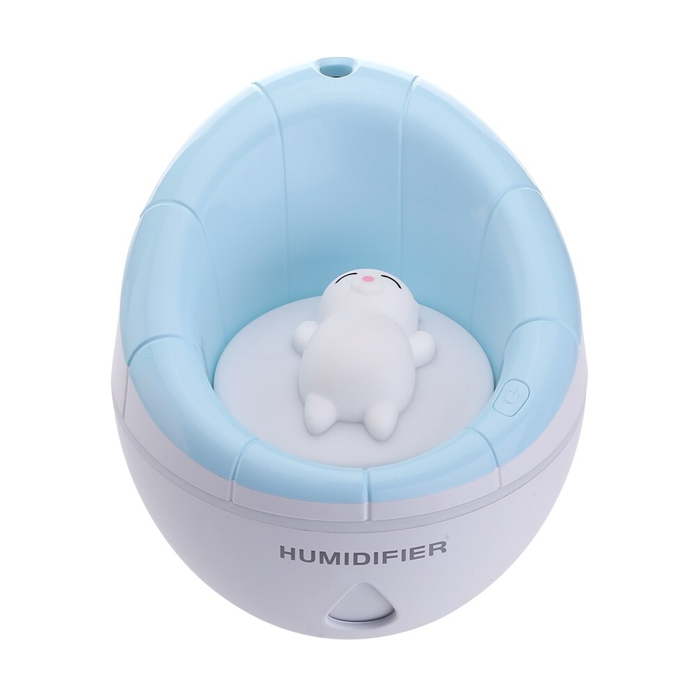 Bärbar 350ml ultraljudsled nattljus soffa aroma usb laddning luftfuktare luft eterisk olja arom diffusor renare atomizer: Blå