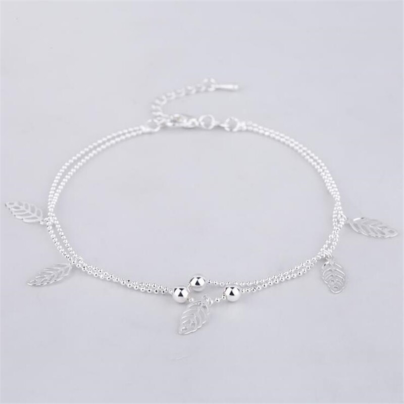 Genuine 925 Sterling Silver Heart Anklet – Adjustable Chain Ankle Bracelet For Women – Beach Jewelry Gift