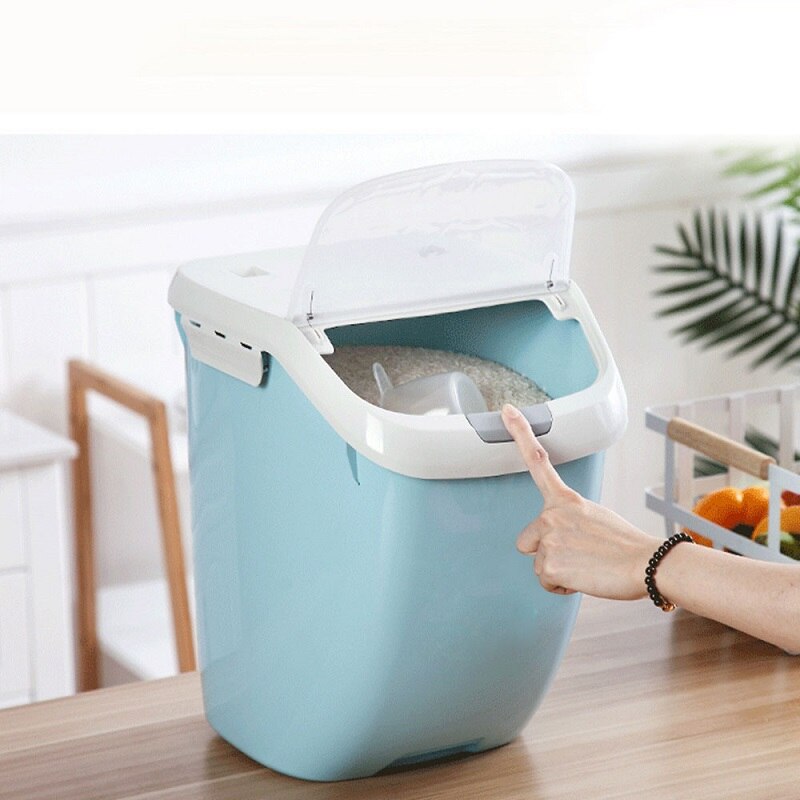 lazy life Plastic 6/10/15Kg Rice Grain Storage Box Automatic flip Sealed Moisture-proof Storage Container Mildew Anti-Oxidation
