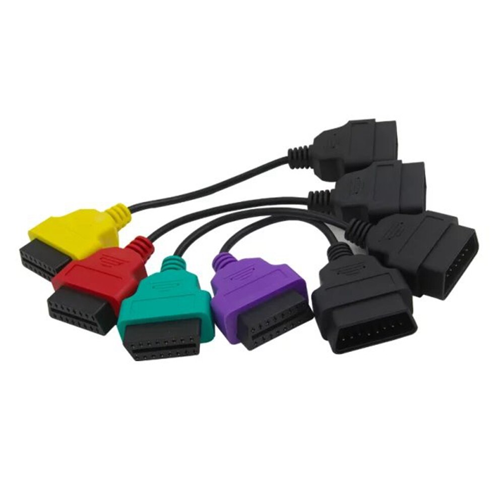 Til fiat ecu 6/4/3 stk adapterkabler til fiat ecu scan & multiecuscan fiat ecuscan obd 2 stik diagnostisk kabel: 4 farver