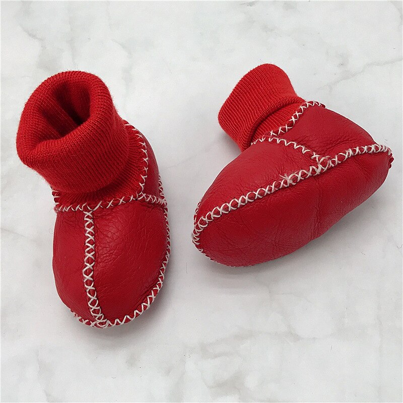 Chaussures bébé bottes nourrissons chaussures d'hiver chaudes fourrure laine filles chaussons bébé peau de mouton chaussures bébé garçon