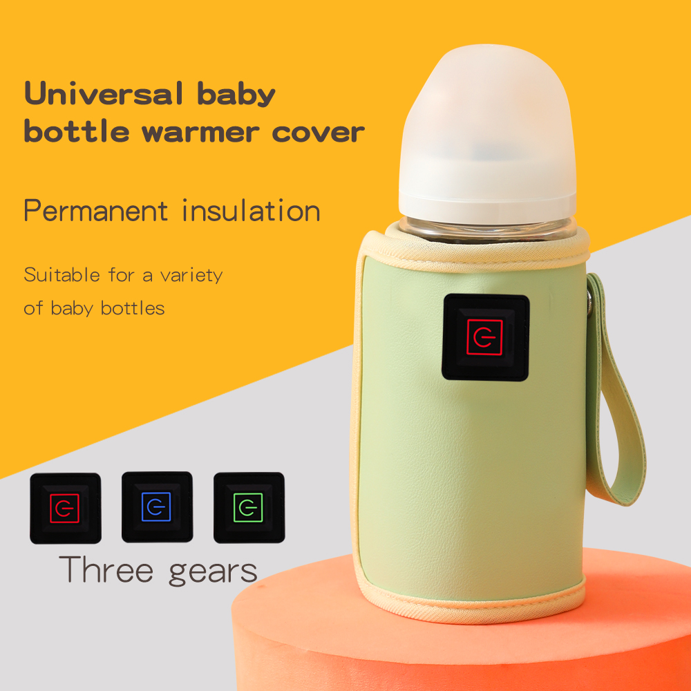 Tragbare USB Baby Flaschenwärmer Reise Milch Wärmer Kleinkind Fütterung Flasche Beheizte Abdeckung Isolierung Thermostat Lebensmittel Heizung
