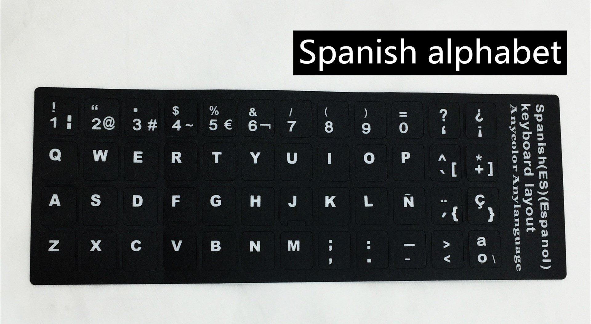 Kaikki kielet venäjän näppäimistö tarrat englanti espanja saksa italia kannettavalle tietokoneelle pöytäkoneen näppäimistön kannen tarra: Espanja