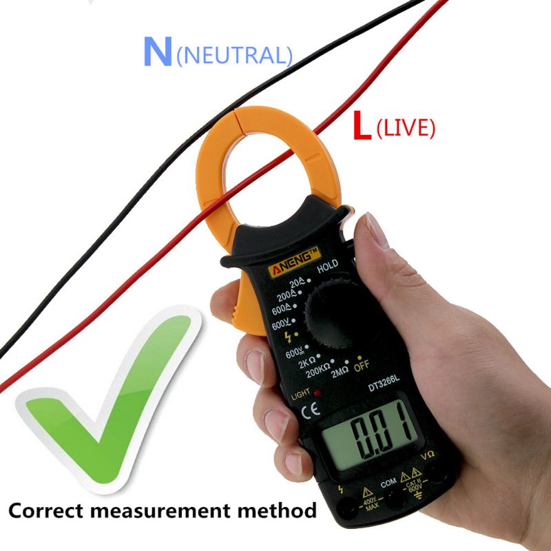 DT3266L Digital Clamp Meter Multimeter Voltage Current Clamp Voltmeter Ammeter 600A AC/DC Ohm Current Voltage Tester