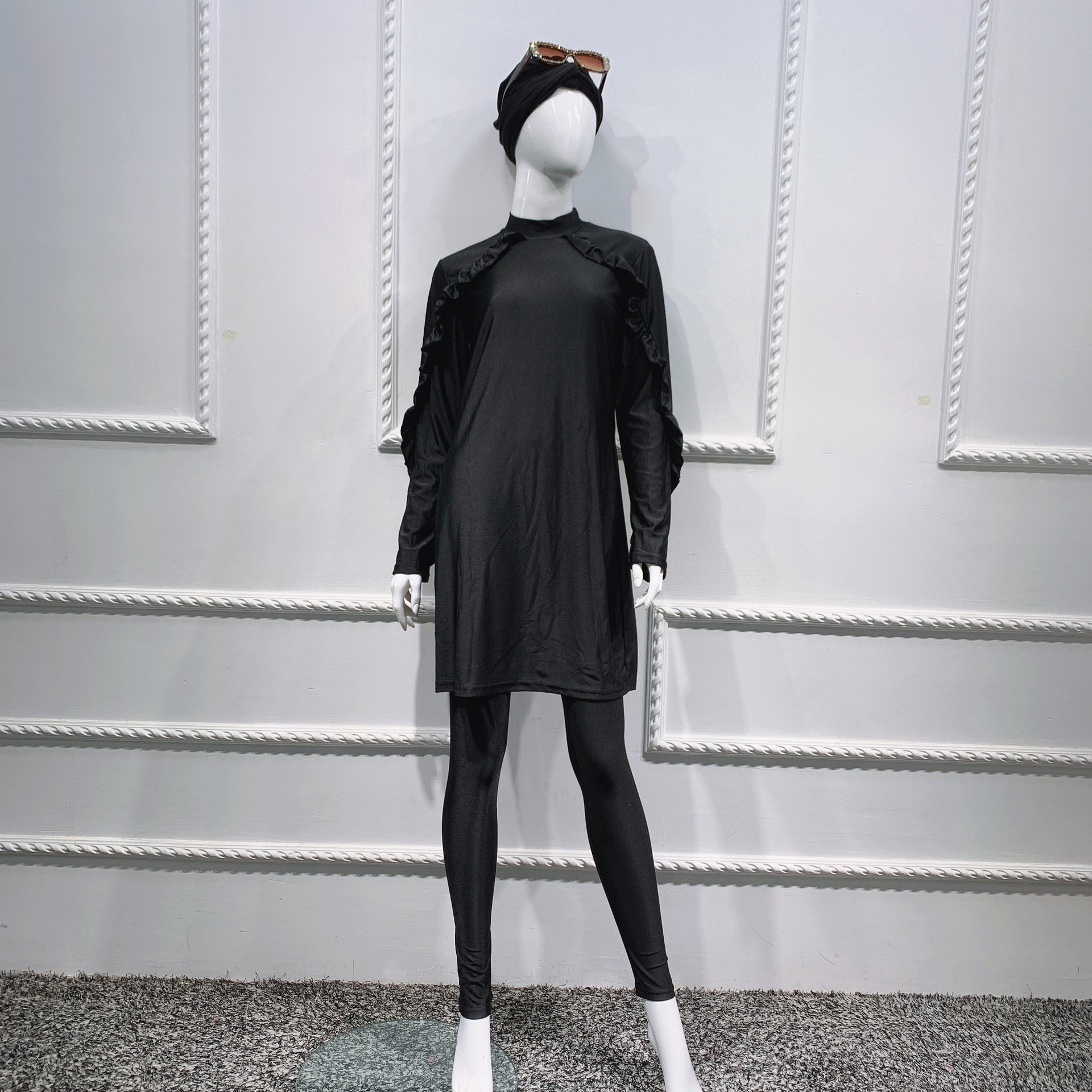 Burkini, langer muslimischer badeanzug für frauen, 3 -teilig, abaya, dubai, arabische damenbadeanzüge, türkei, maillots de bains, muslims ensemble  f2967