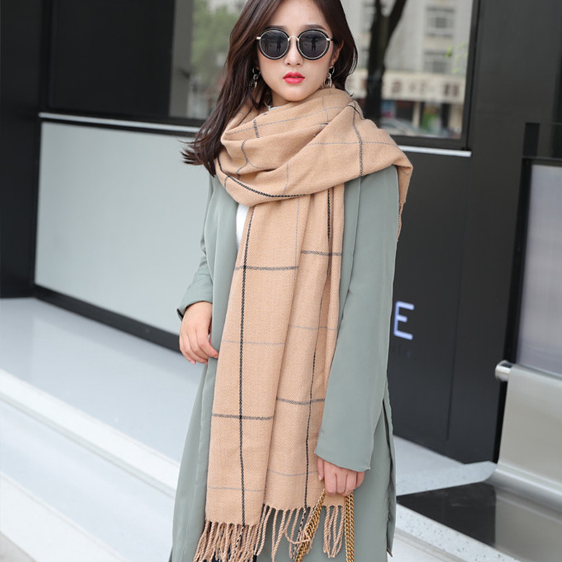 Strikket efterår vinter kvindelig koreansk varmt tørklæde kvinder piger sød kvast tørklæde uld flash tørklæde vildt sjal